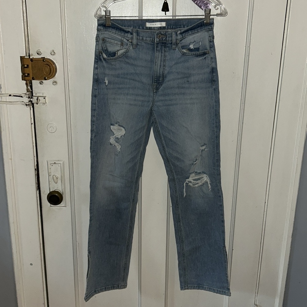 Eunina Blue Jeans with Classic Stitching and Brass Button